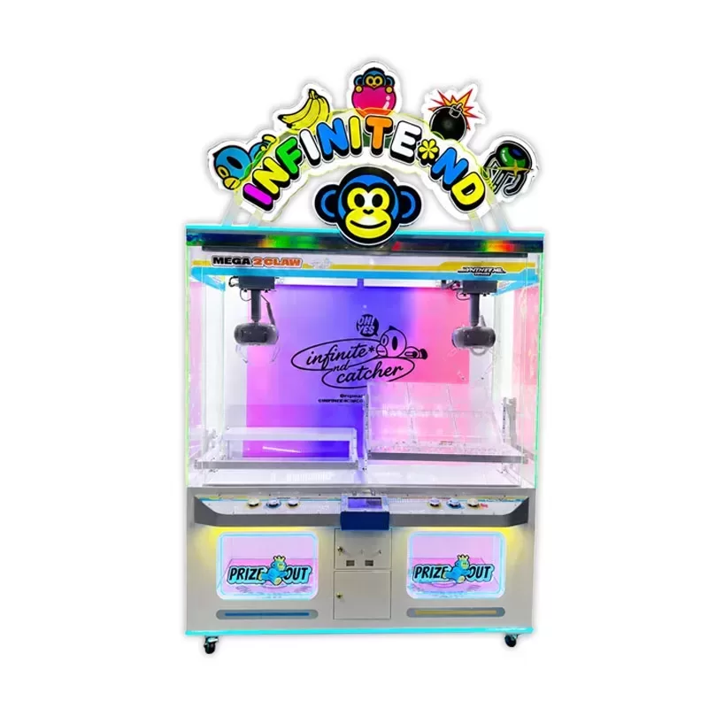 Customized Single Player Acrylic Metal Crane Machine Arcade Vending Machine Unmanned Giant Mini Claw Toy Coin Push Doll Machine