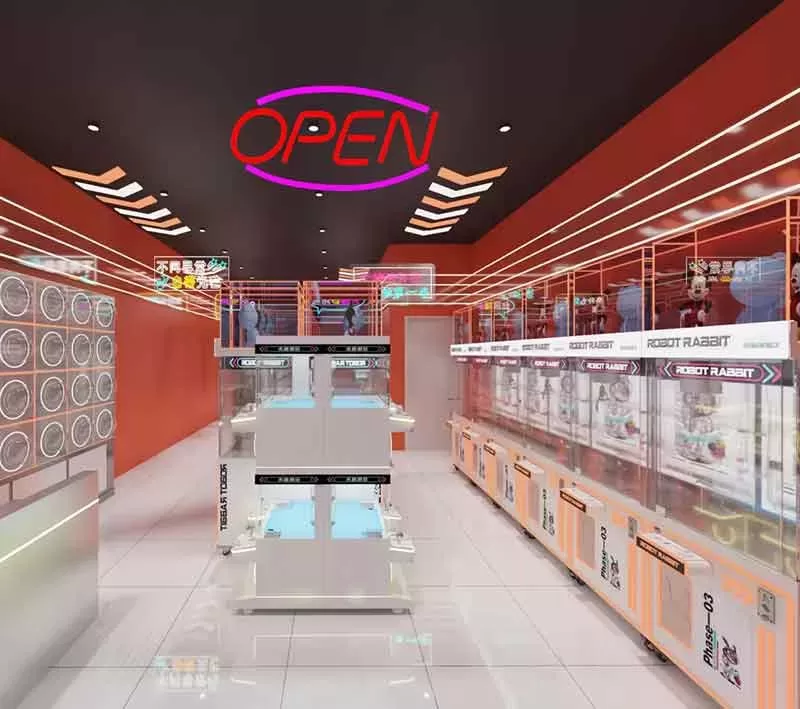Modern Two-Story Claw Machine Store Design | 80㎡ Hybrid Entertainment Project